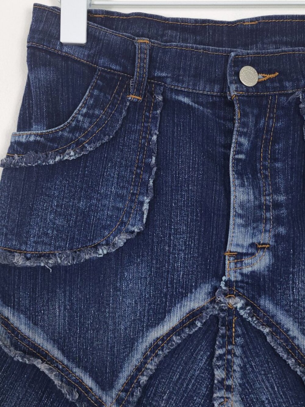 Retro Distressed Denim Mini Skirt - Picture 3 of 8